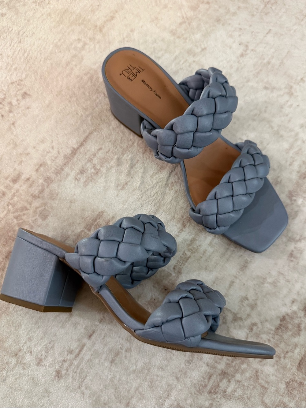 Time and Tru Braided Block Heel Sandals
